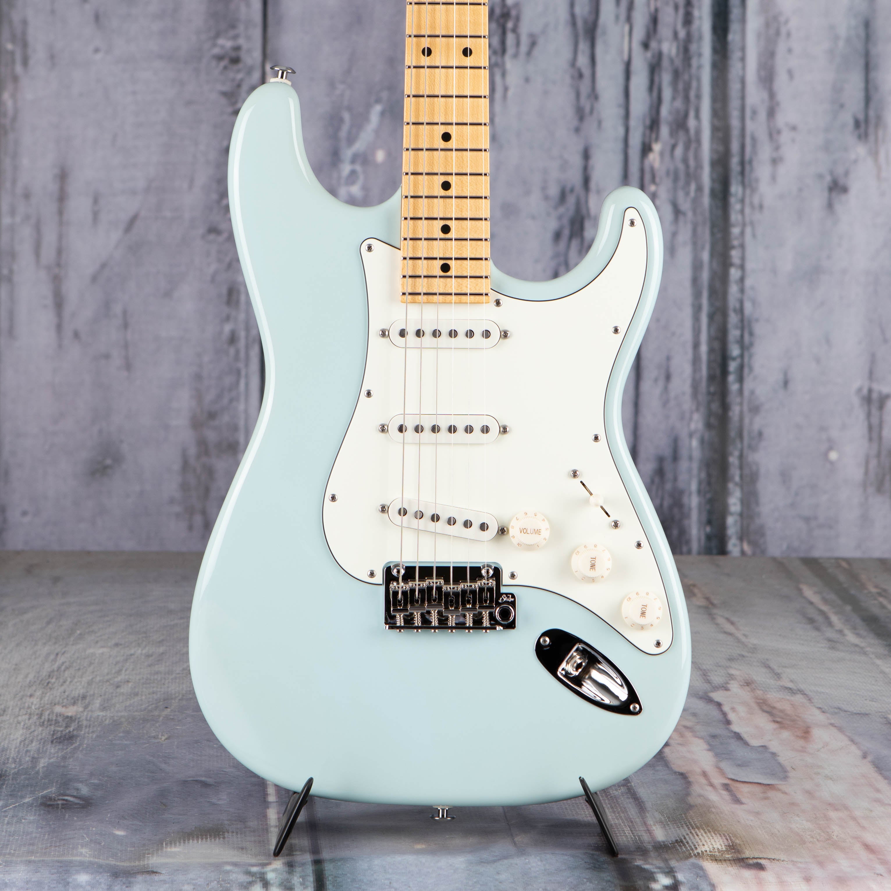 Suhr Classic S Electric Guitar, SSS, Sonic Blue, front closeup