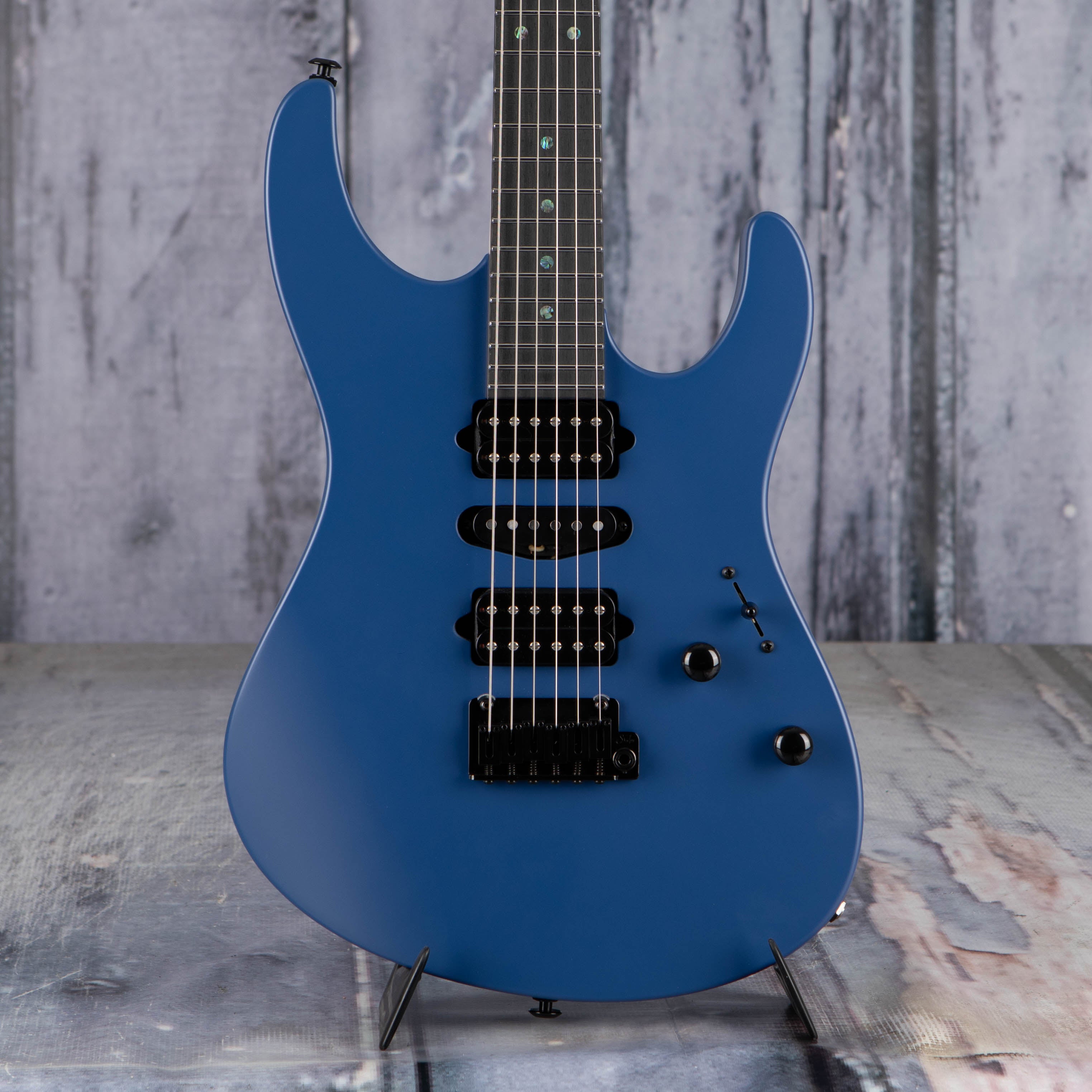 Suhr Limited Edition Modern Terra Electric Guitar, Deep Sea Blue, front closeup