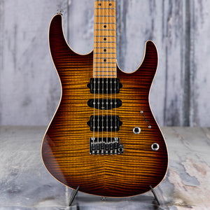 Suhr Modern Plus HSH Electric Guitar, Bengal Burst, front closeup