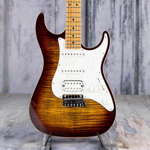 Suhr Standard Plus Electric Guitar, HSS, Bengal Burst, front closeup