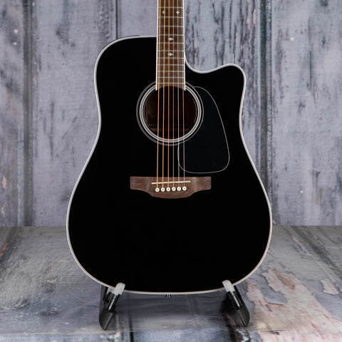 Takamine GD34CE Acoustic/Electric Guitar, Gloss Black, front closeup