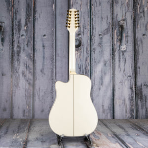 Takamaine GD37CE-12 12-String Acoustic/Electric Guitar, Pearl White, front