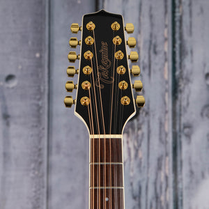 Takamaine GD37CE-12 12-String Acoustic/Electric Guitar, Pearl White, front headstock
