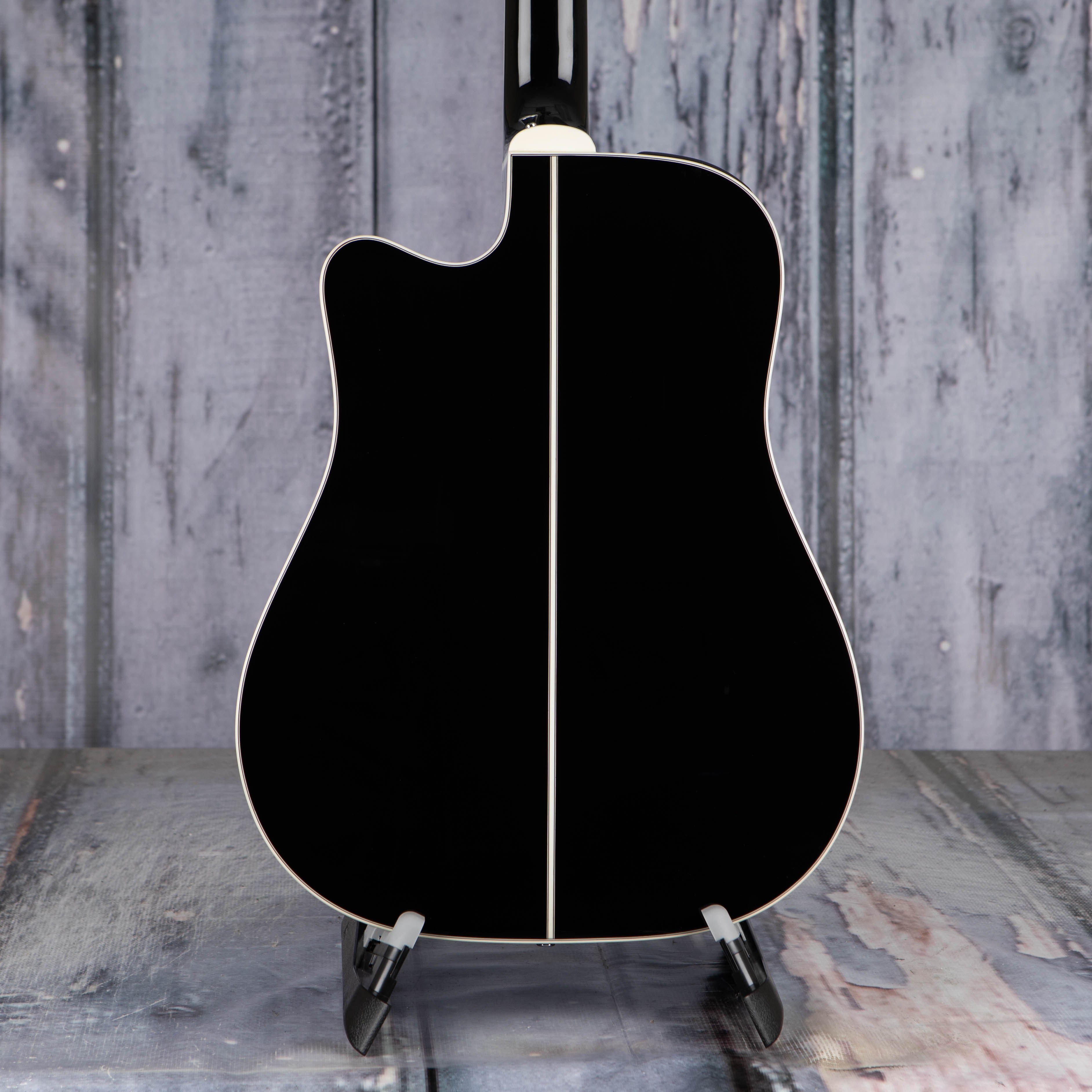 Takamine GD38CE 12-String Acoustic/Electric Guitar, Gloss Black, back closeup