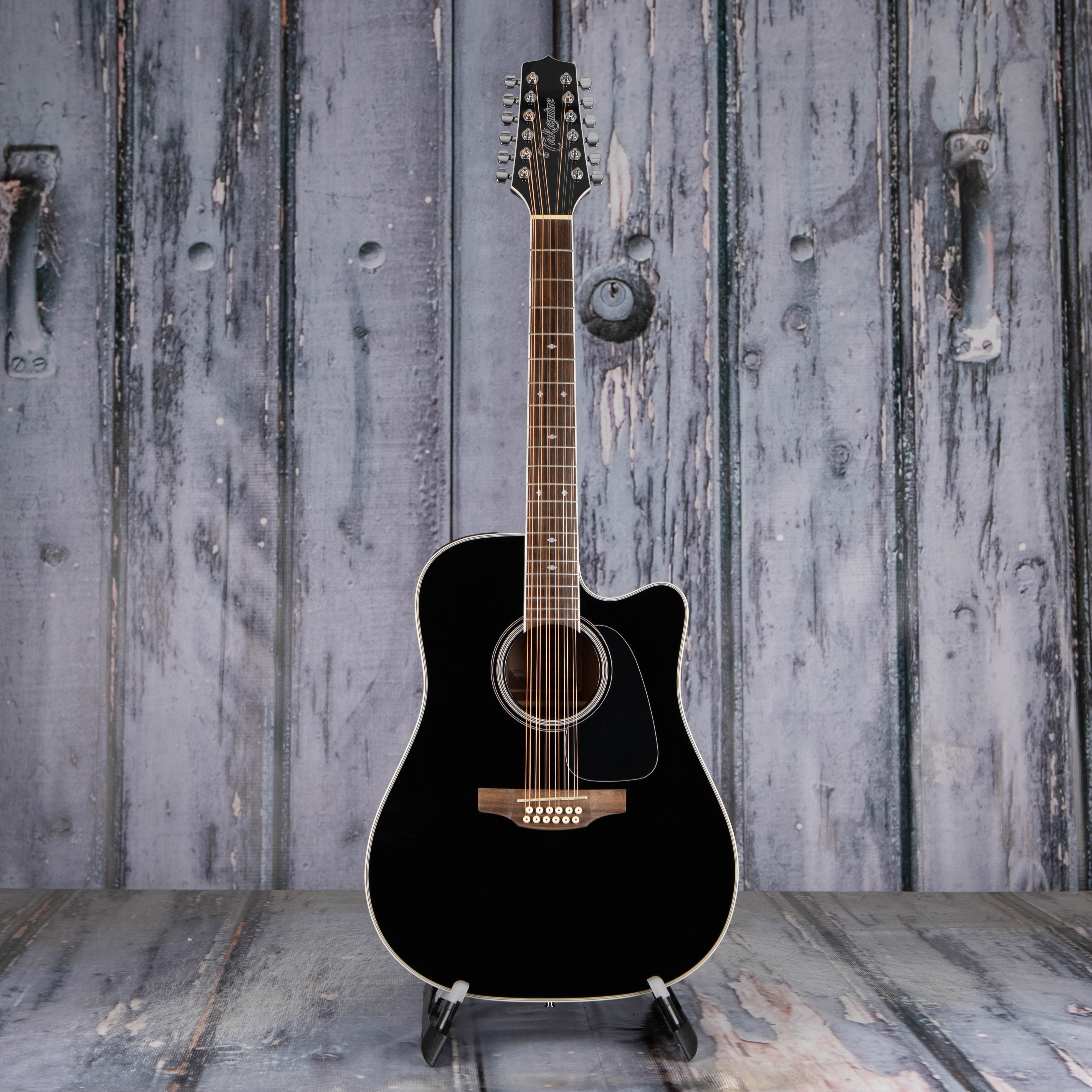 Takamine GD38CE 12-String Acoustic/Electric Guitar, Gloss Black, front