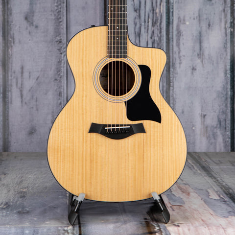 Taylor 114ce Acoustic Electric Guitar, Natural, front closeup