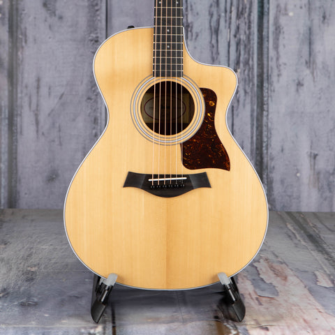 Taylor 212ce Acoustic/Electric Guitar, Natural, front closeup