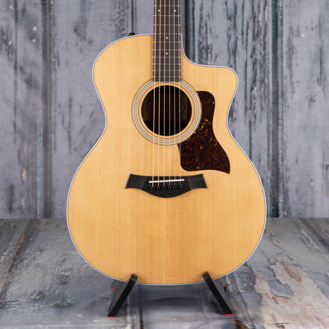 Taylor 214ce Acoustic/Electric Guitar, Natural, front closeup