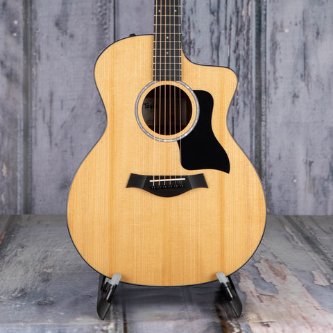 Taylor 214ce Plus Acoustic/Electric Guitar, Natural, front closeup