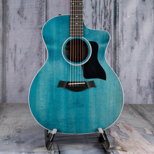 Taylor 214ce Plus Special Edition Acoustic/Electric Guitar, Trans Blue, front closeup