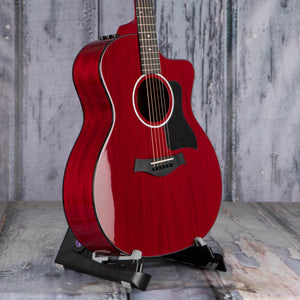 Taylor 224ce Plus Special Edition Acoustic/Electric Guitar, Trans Red, angle