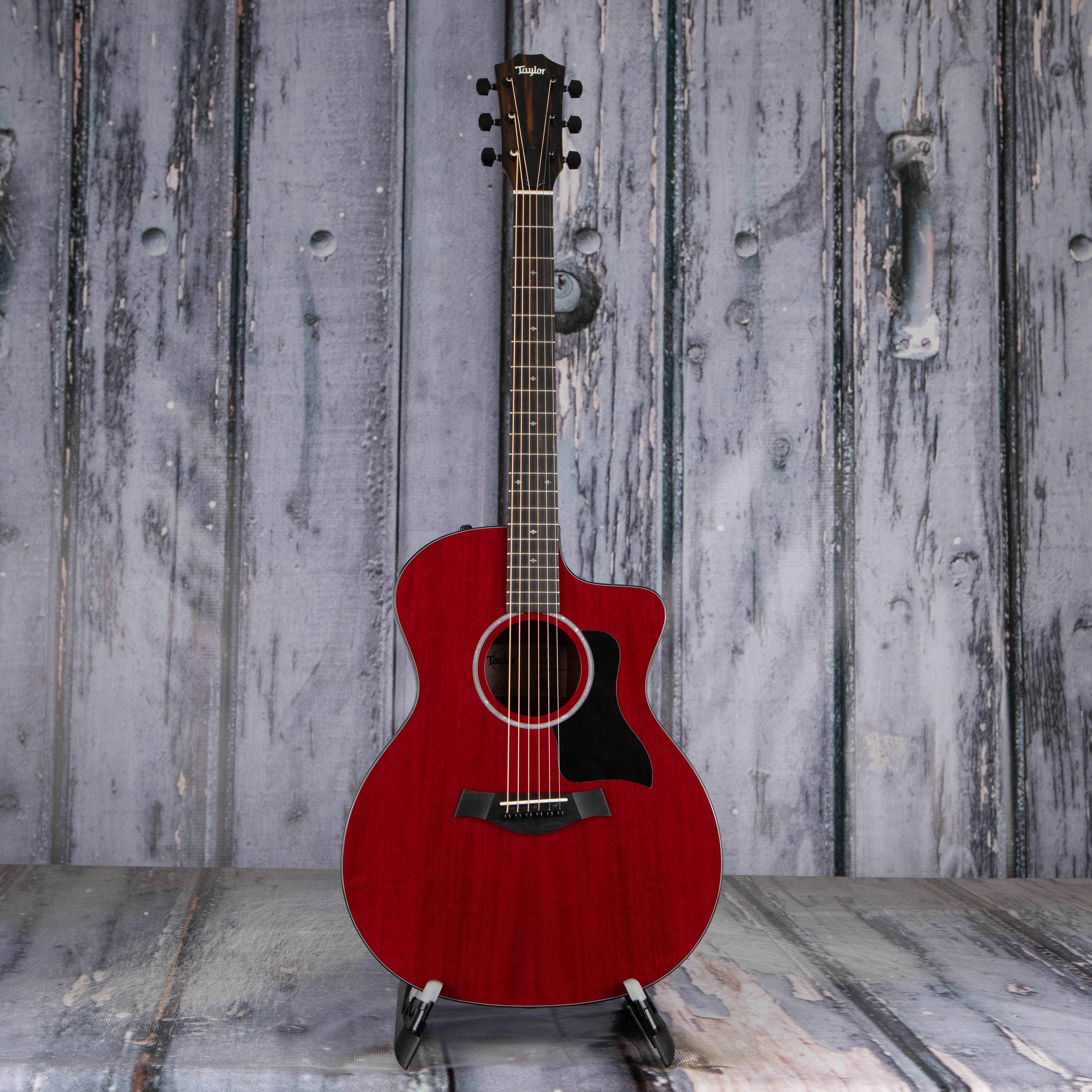 Taylor 224ce Plus Special Edition Acoustic/Electric Guitar, Trans Red, front