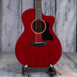 Taylor 224ce Plus Special Edition Acoustic/Electric Guitar, Trans Red, front closeup