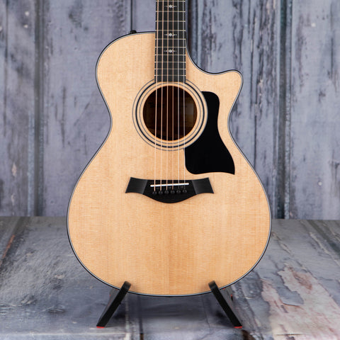 Taylor 312ce Grand Concert Acoustic/Electric Guitar, Natural, front closeup