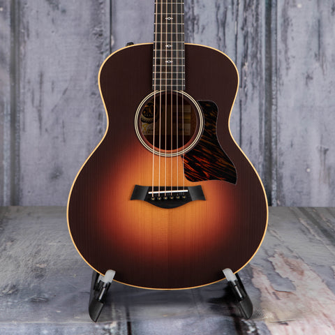 Taylor 50th Anniversary GS Mini-e Rosewood SB LTD Acoustic/Electric Guitar, Vintage Sunburst, front closeup