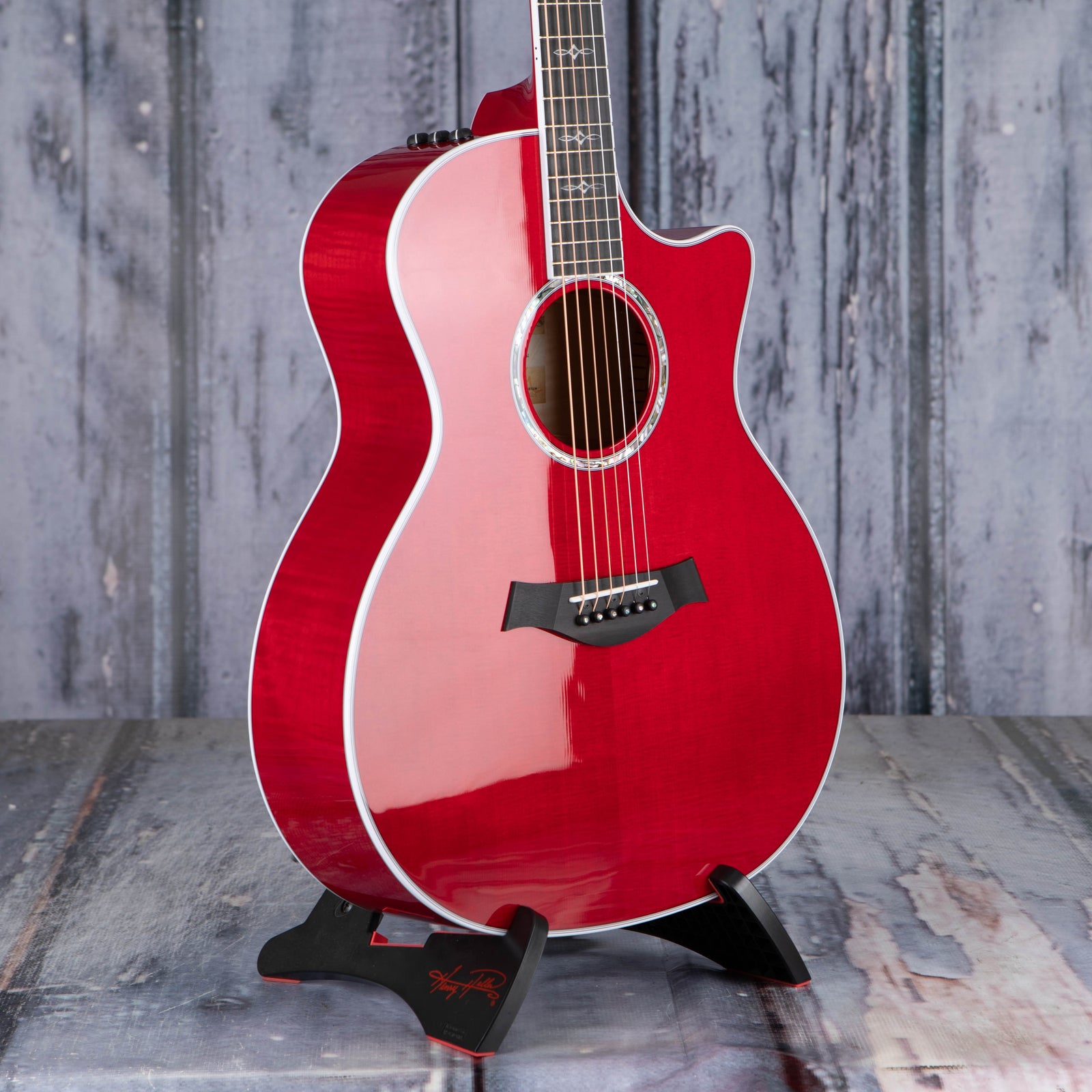 Red Acoustic Electric Guitar