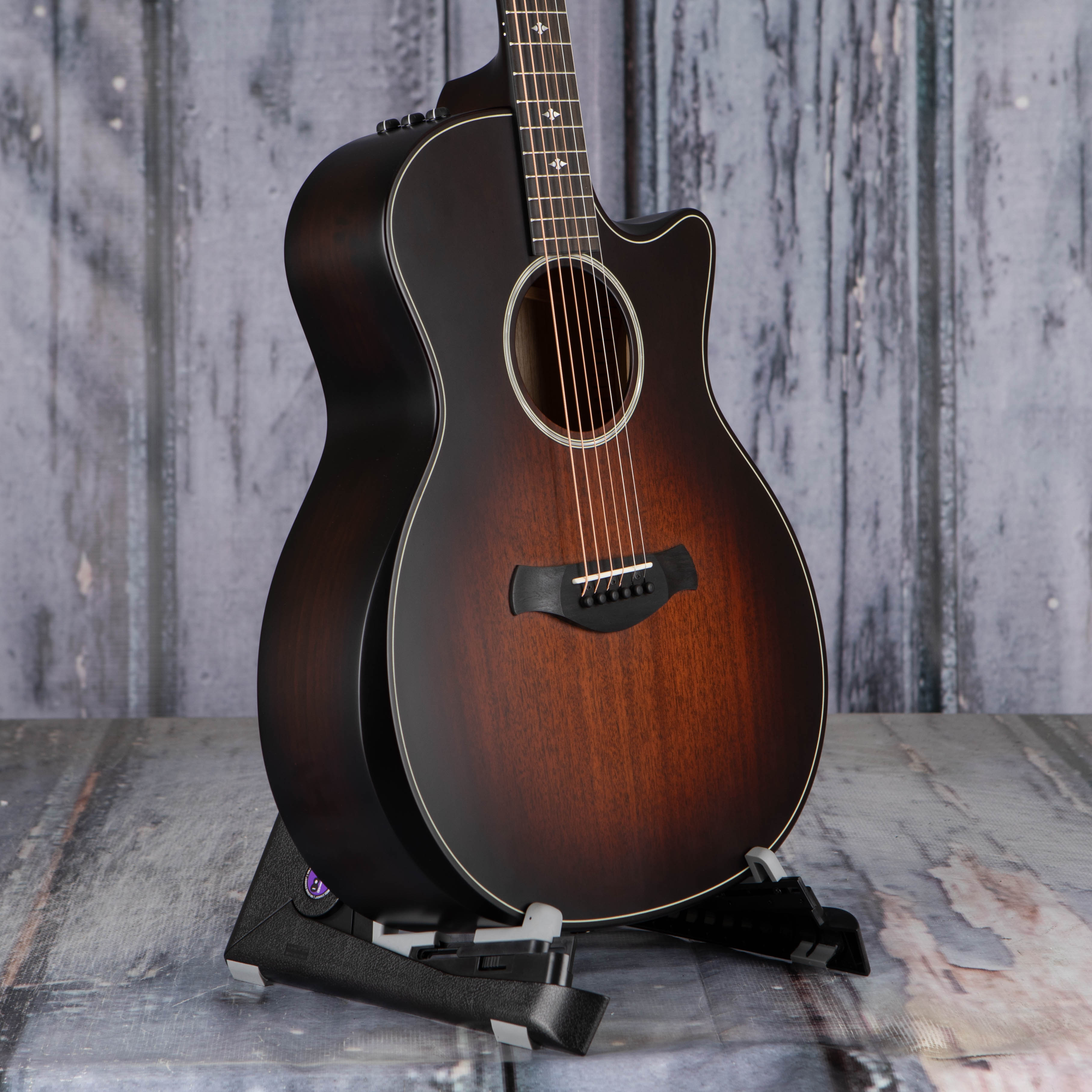 Taylor Builder's Edition 324ce Acoustic/Electric Guitar, Shaded Edgeburst, angle