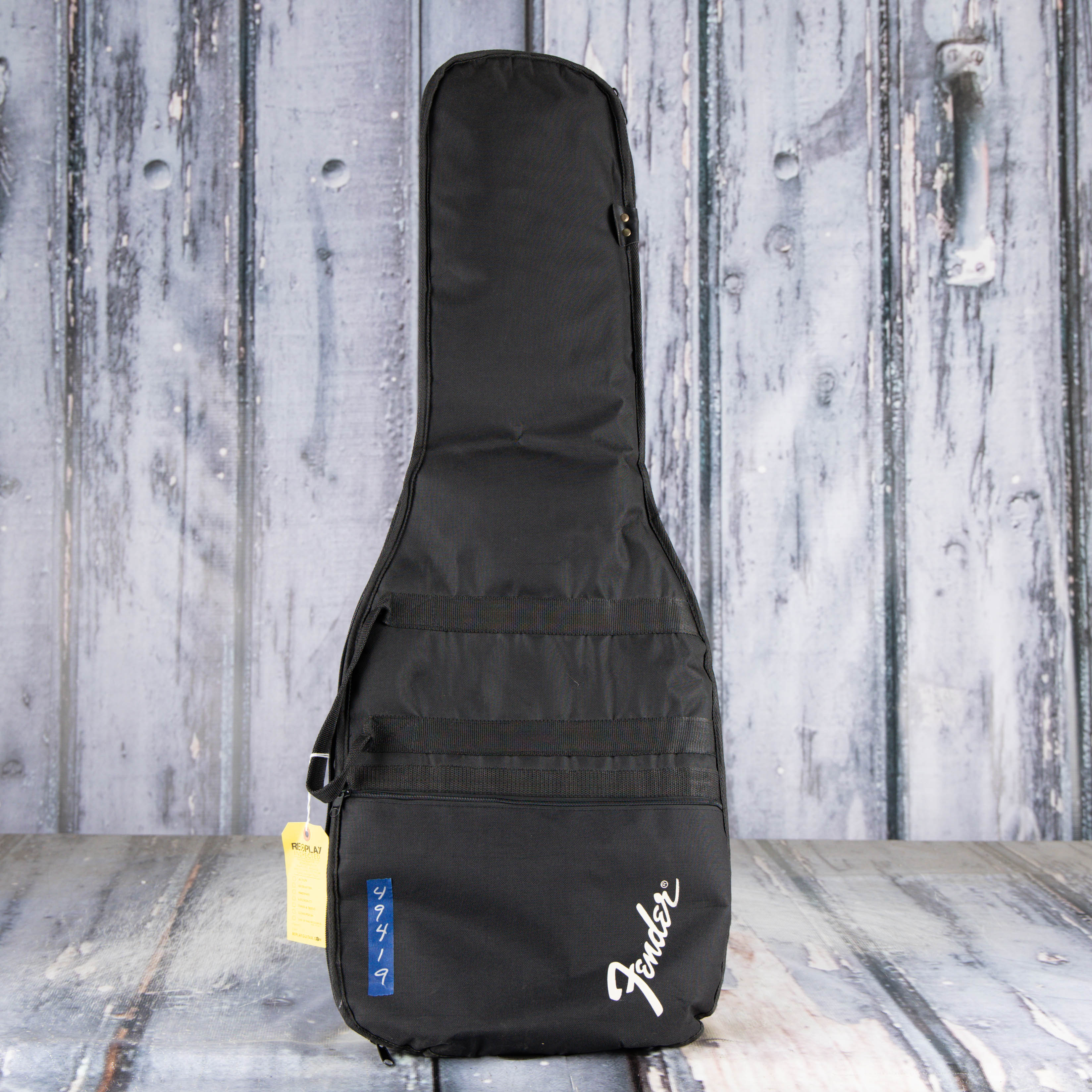 Used Airline Harmony Stratotone Electric Guitar, Black, bag