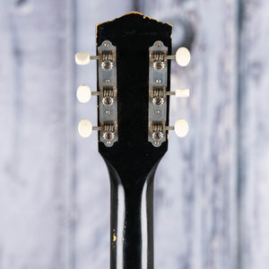 Used Airline Harmony Stratotone Electric Guitar, Black, back headstock