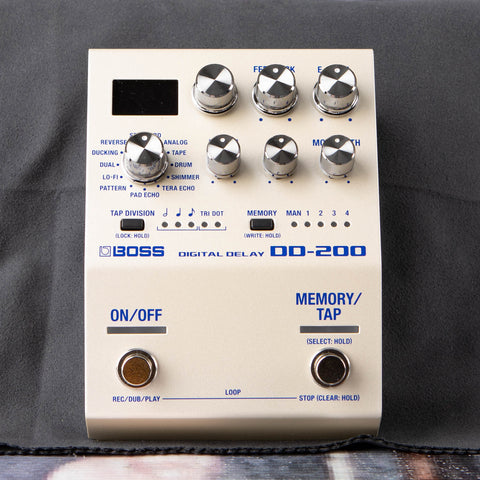 Used BOSS DD-200 Digital Delay Effects Pedal, front