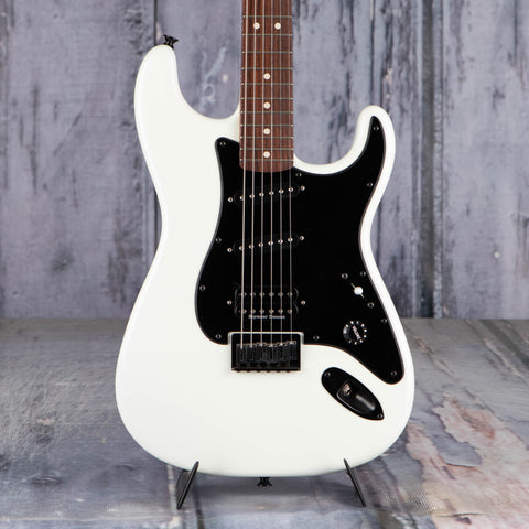 Used Charvel Jake E Lee USA Signature Electric Guitar, 2021, Pearl White w/ Lavender Hue, front closeup