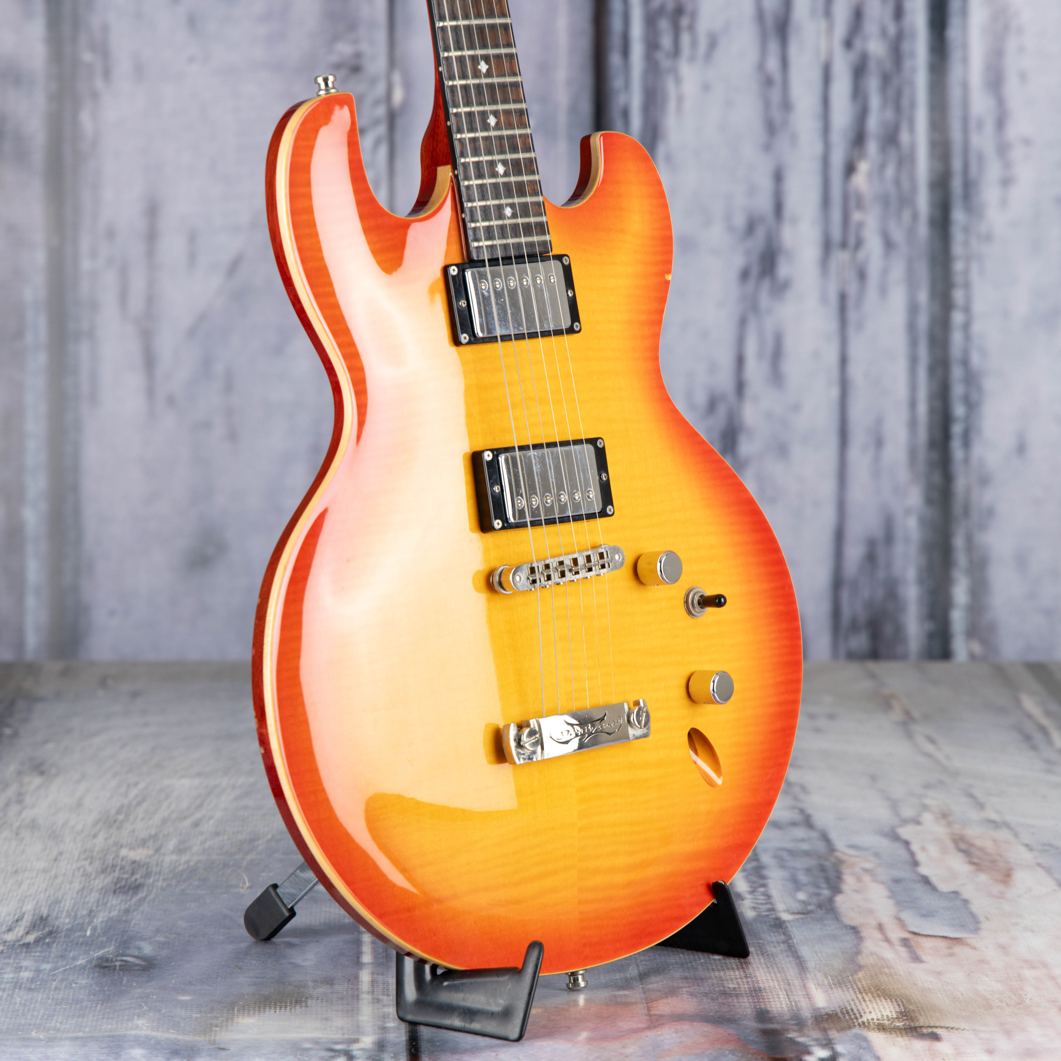 Used DBZ Imperial Electric Guitar, Cherry Sunburst, angle