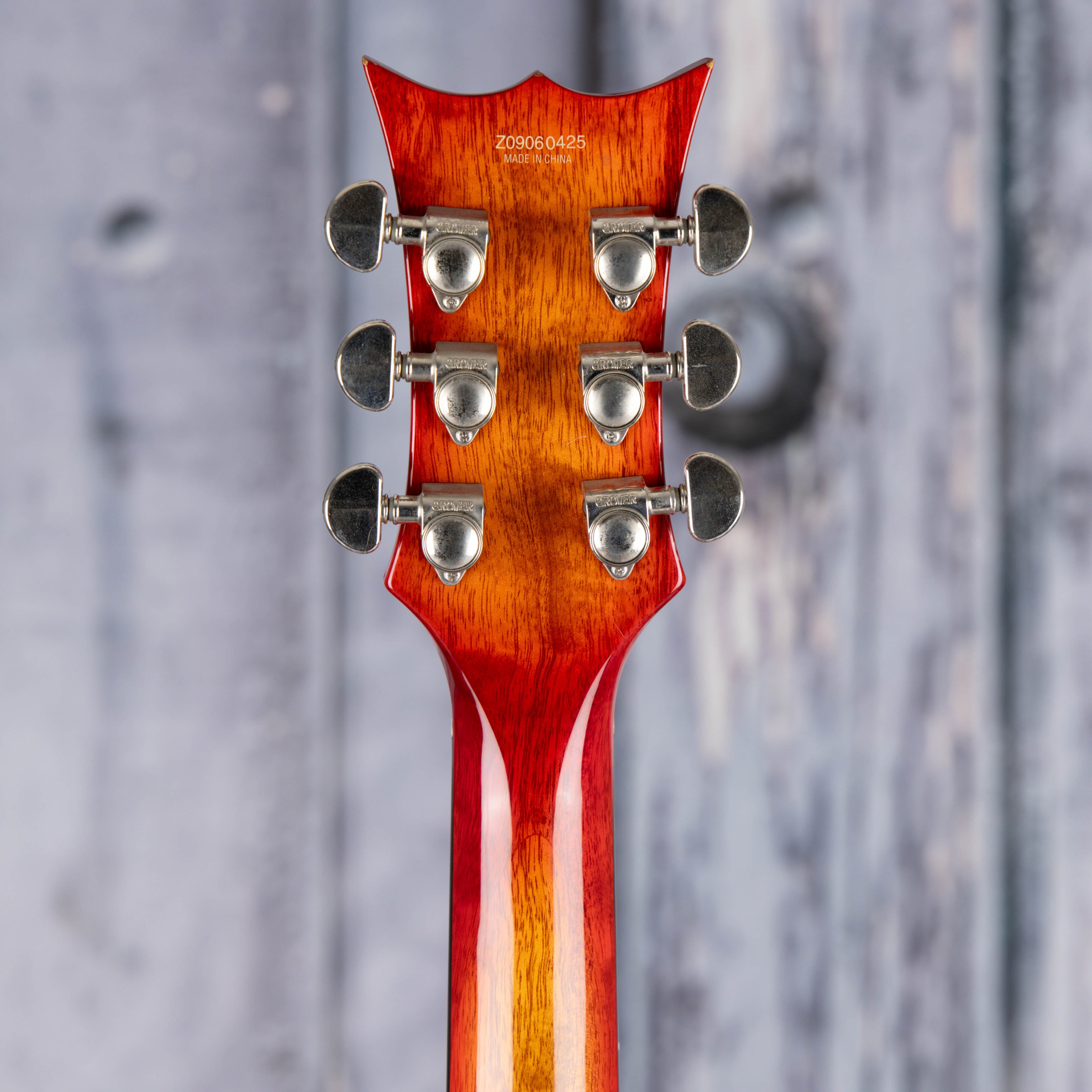 Used DBZ Imperial Electric Guitar, Cherry Sunburst, back headstock