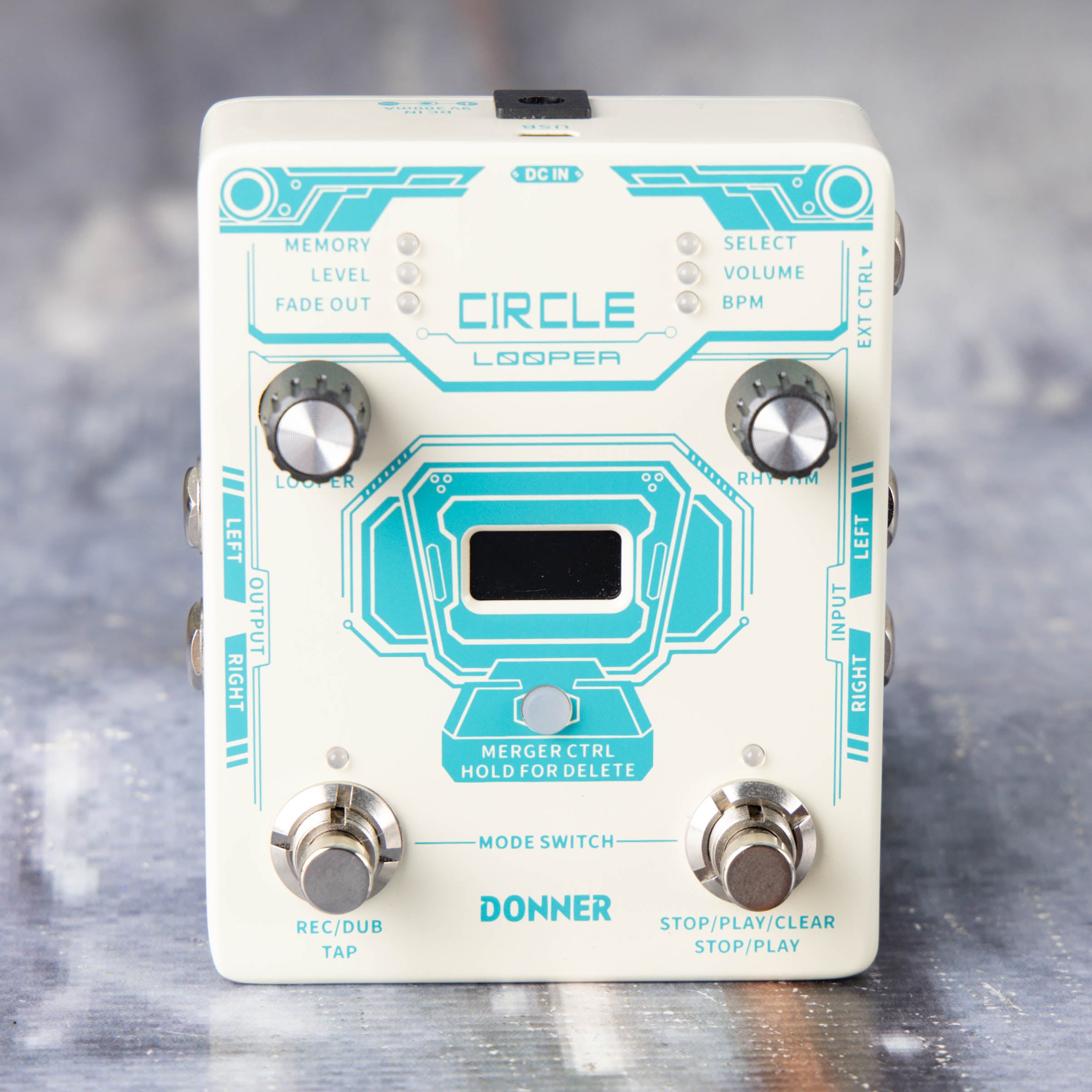 Used Donner Circle Looper Effects Pedal, front