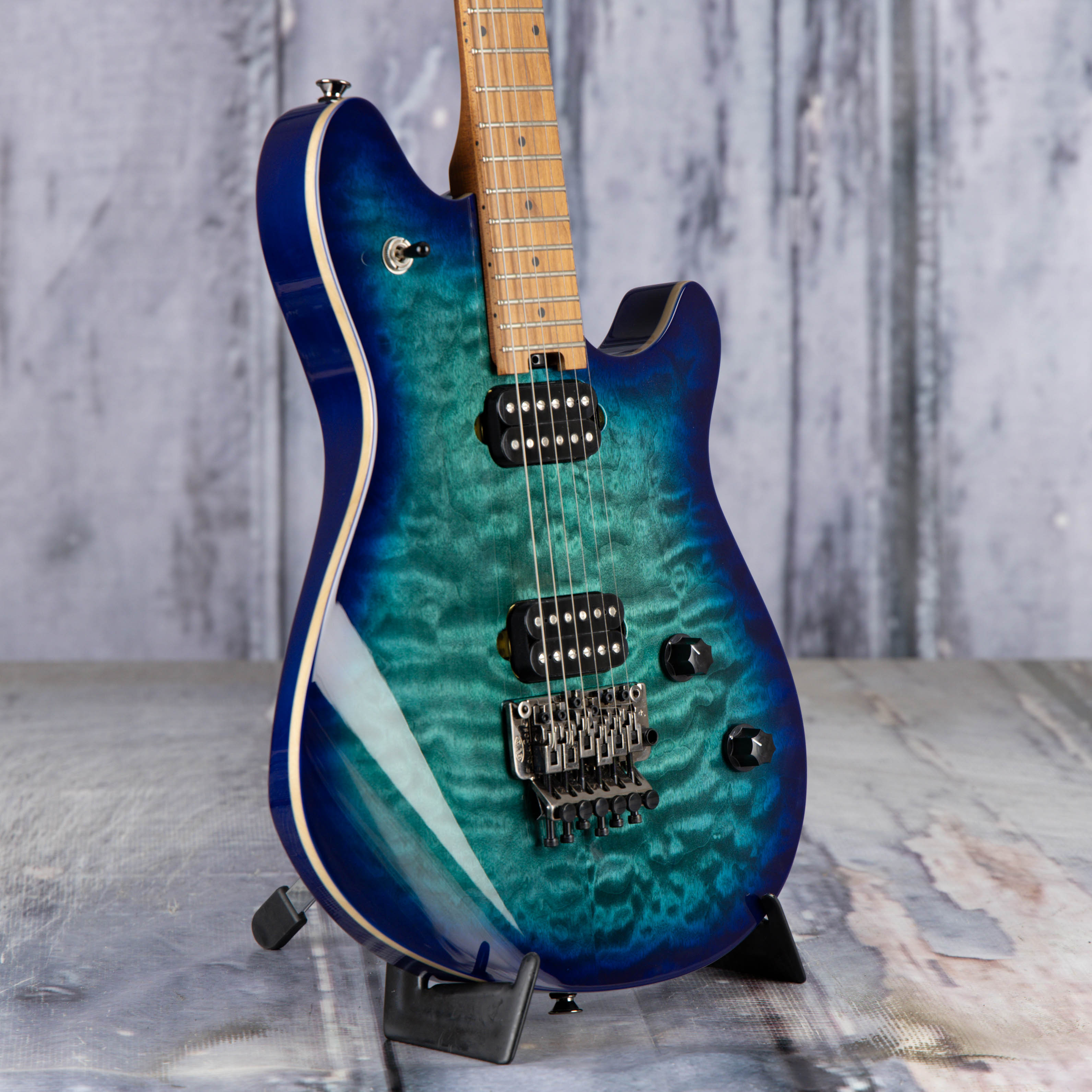 Used EVH Wolfgang Standard QM Electric Guitar, 2020, Chlorine Burst, angle
