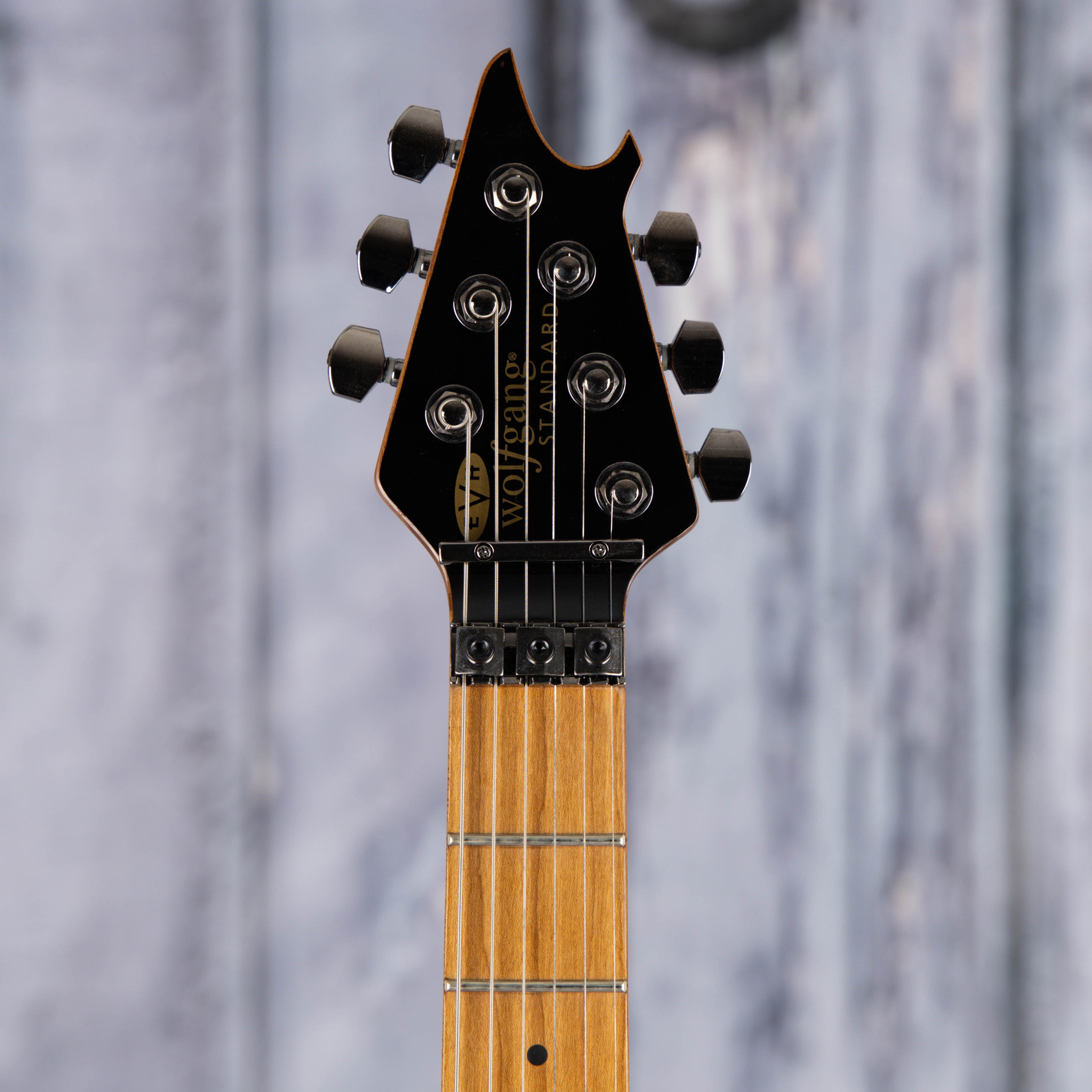 Used EVH Wolfgang Standard QM Electric Guitar, 2020, Chlorine Burst, front headstock