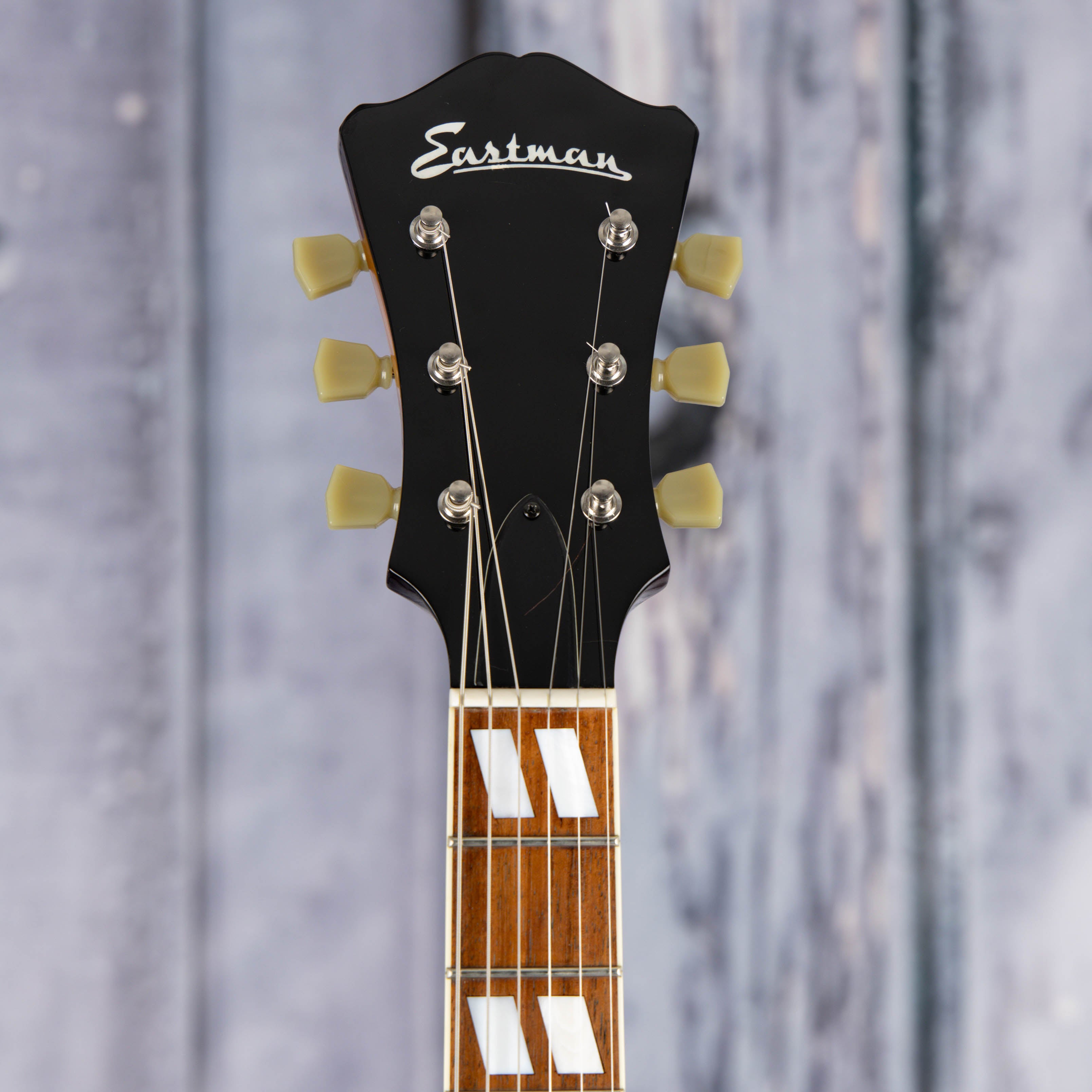 Used Eastman AR371CE Hollowbody Guitar, 2010, Sunburst, front headstock