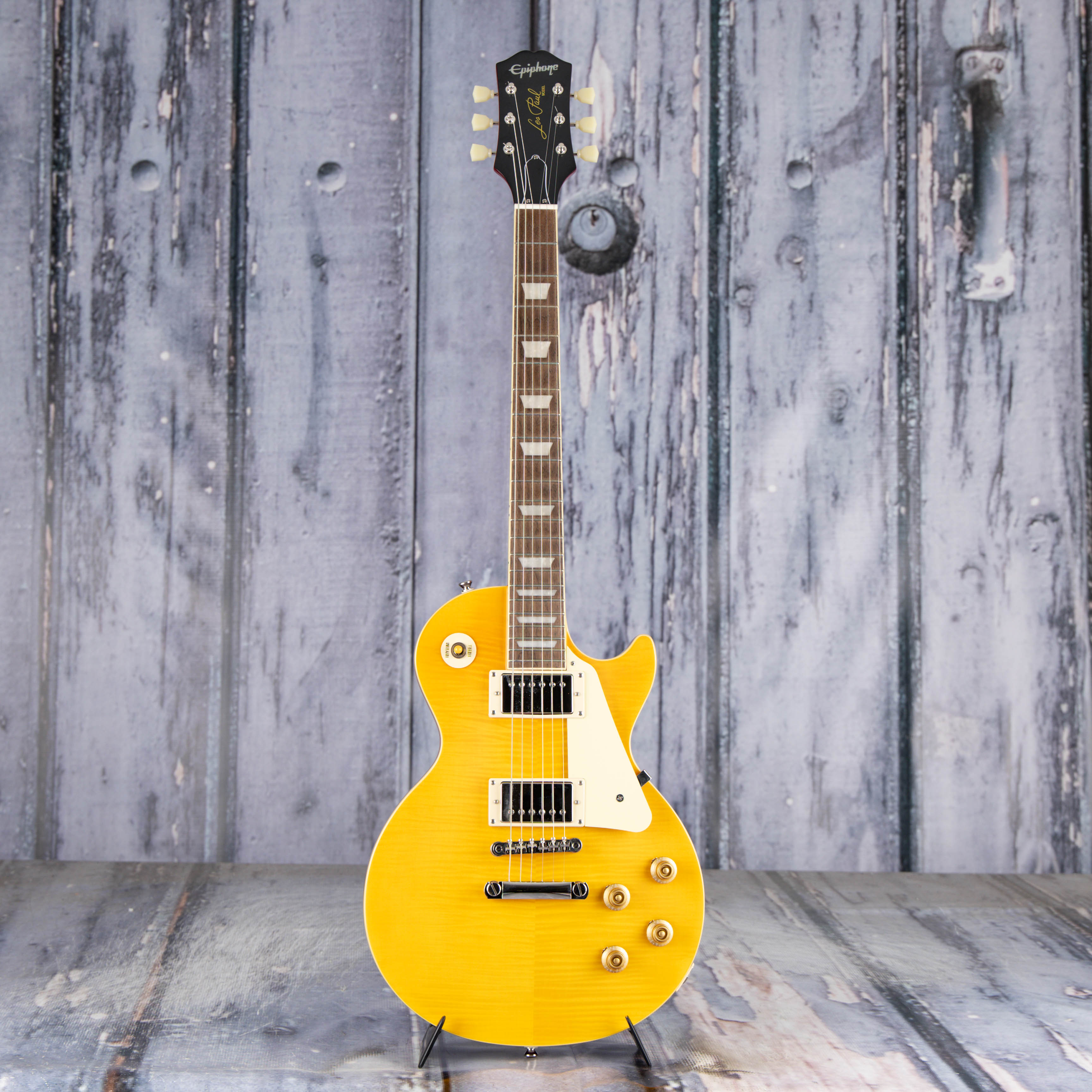 Used Epiphone 1959 Les Paul Standard Electric Guitar, 2023, Lemon Amber Flame Top, front