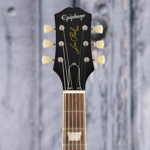 Used Epiphone 1959 Les Paul Standard Electric Guitar, 2023, Lemon Amber Flame Top, front headstock