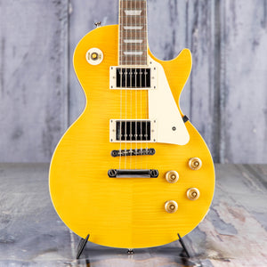 Used Epiphone 1959 Les Paul Standard Electric Guitar, 2023, Lemon Amber Flame Top, front closeup