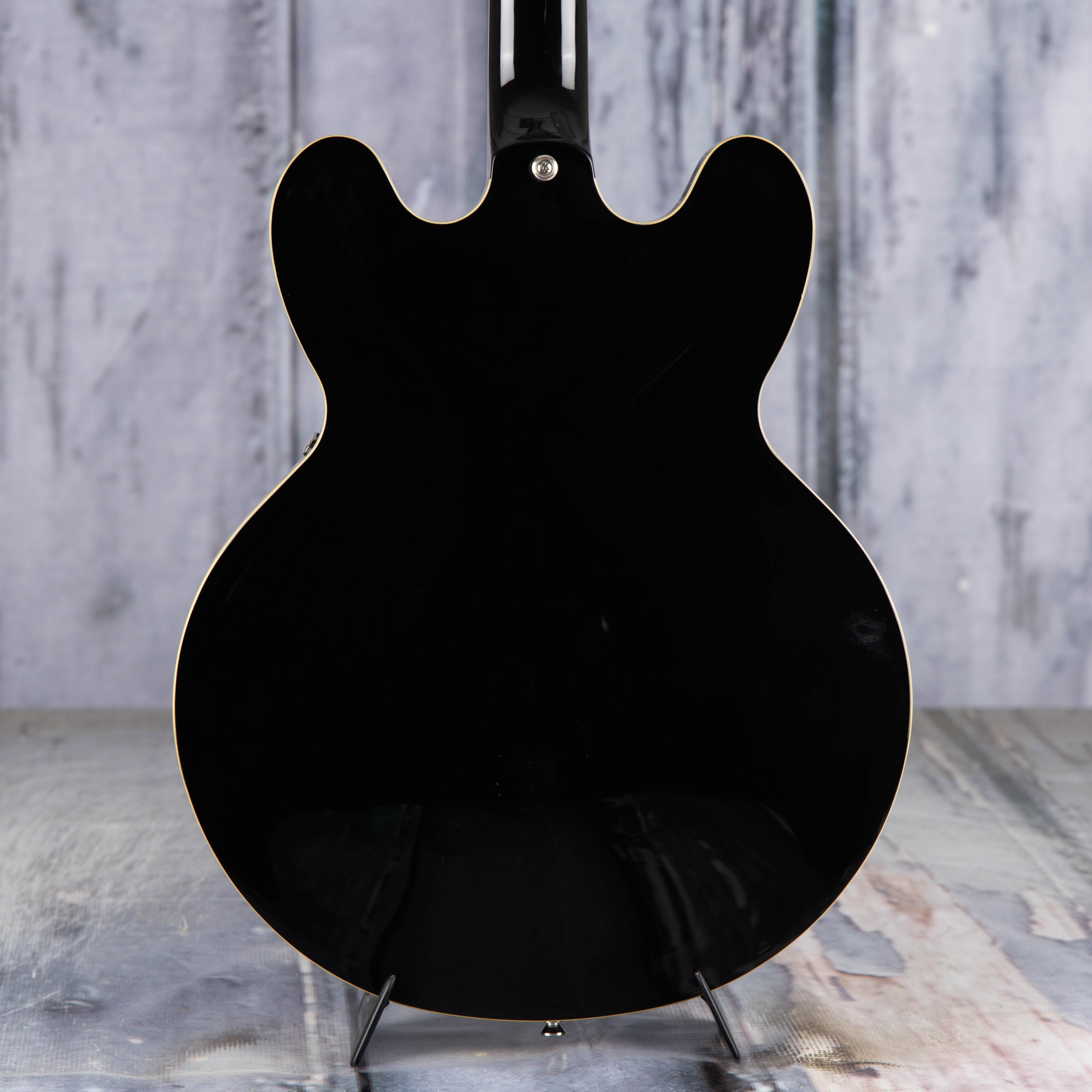 Used Epiphone ES-335 PRO Semi-Hollowbody Guitar, Ebony, back closeup