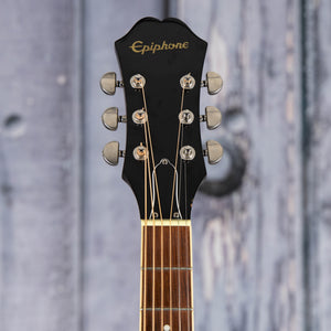 Used Epiphone J-45 EC Studio Acoustic/Electric Guitar, Vintage Sunburst, front headstock