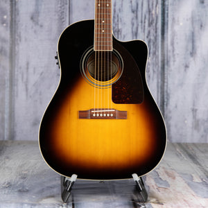 Used Epiphone J-45 EC Studio Acoustic/Electric Guitar, Vintage Sunburst, front closeup