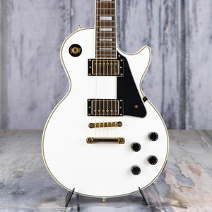 Used Epiphone Les Paul Custom PRO Electric Guitar, Alpine White, front closeup