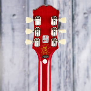 Used Epiphone Slash Les Paul Standard Electric Guitar, 2021, Vermillion, back headstock