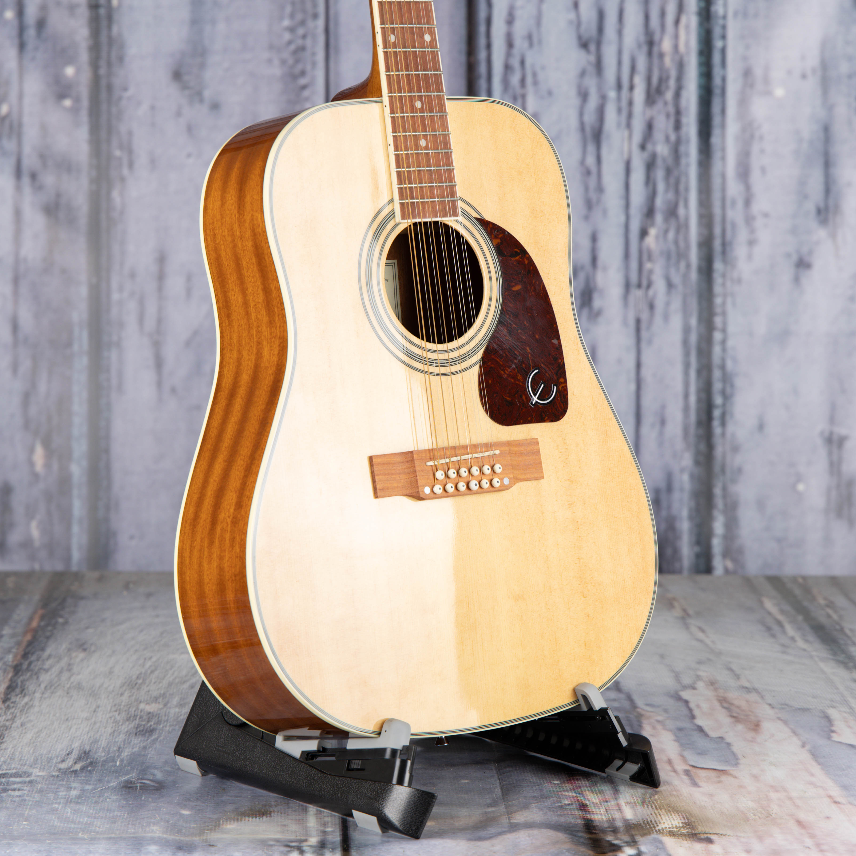 Used Epiphone Songmaker DR-212 12-String Acoustic Guitar, Natural, angle