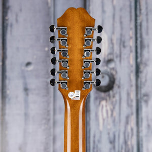 Used Epiphone Songmaker DR-212 12-String Acoustic Guitar, Natural, back headstock