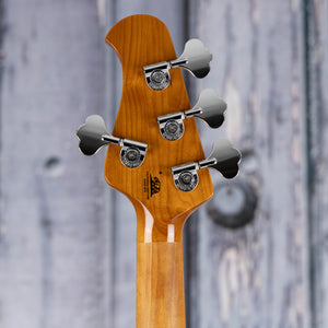 Used Ernie Ball Music Man StingRay Special Electric Bass Guitar, Snowy Night, back headstock