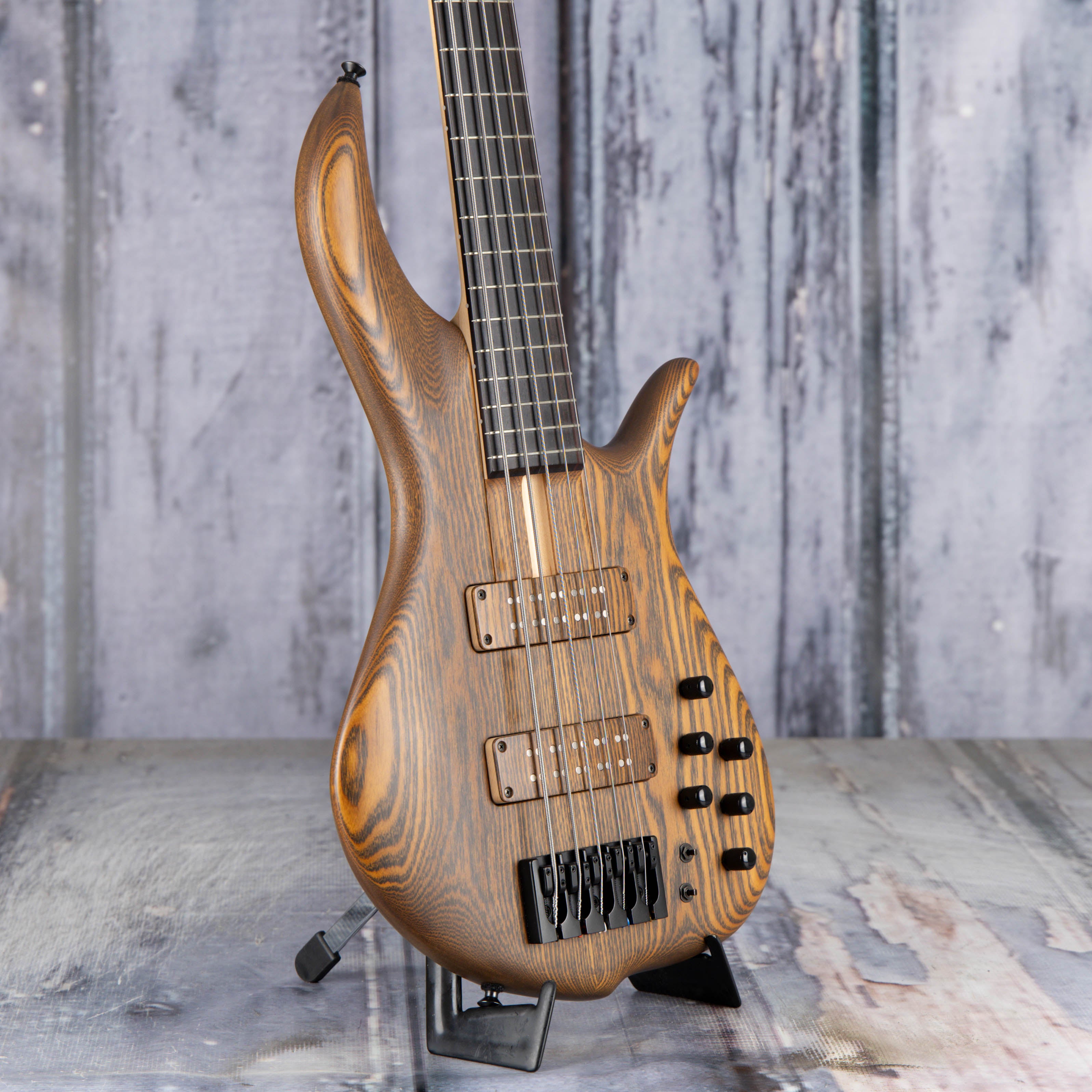 Used F-Bass BN5 Deluxe 5-String Electric Bass Guitar, Natural, angle