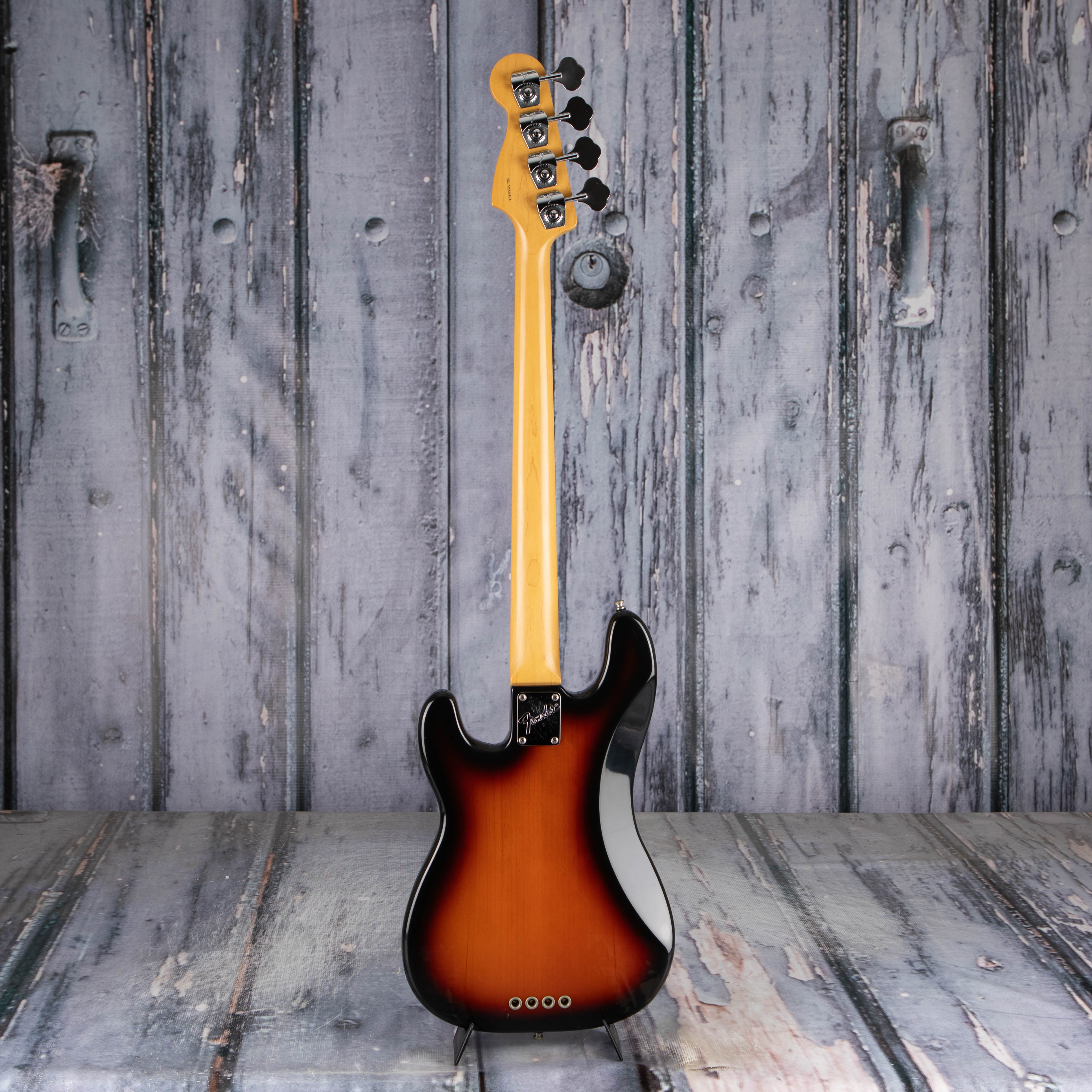 Used Fender American Standard Precision Bass Guitar, 1995, Brown Sunburst, back