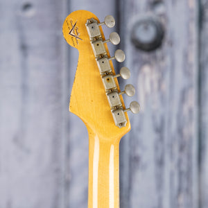 Used Fender Custom Shop 1959 Stratocaster Journeyman Relic Electric Guitar, 2005, Sea Foam Green, back headstock