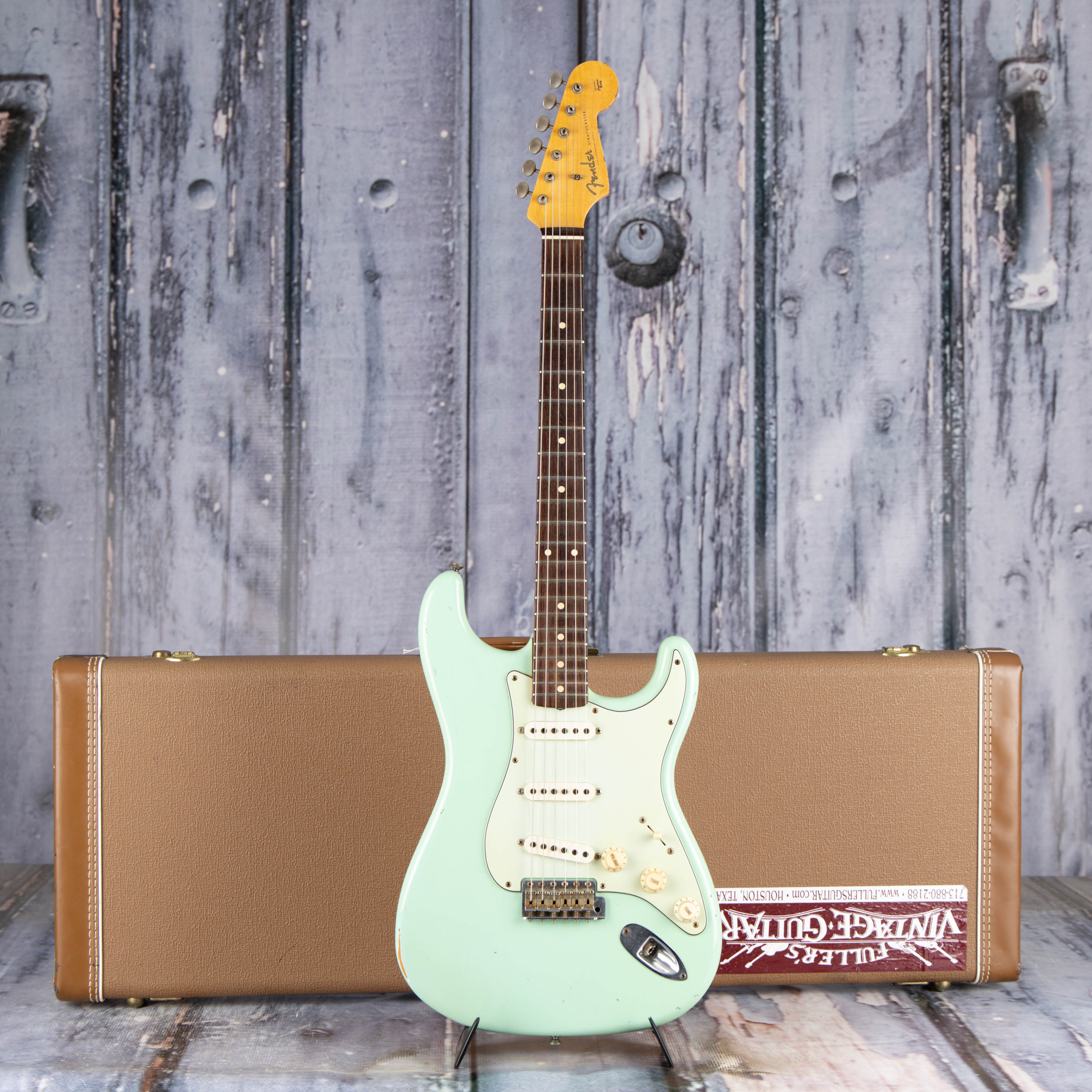 Used Fender Custom Shop 1959 Stratocaster Journeyman Relic Electric Guitar, 2005, Sea Foam Green, case