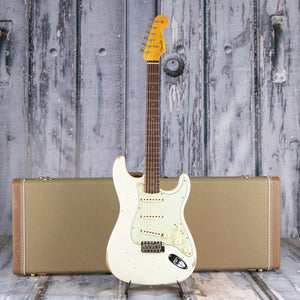 Used Fender Custom Shop 60s Stratocaster Relic Electric Guitar, 2017, Aged Olympic White, case