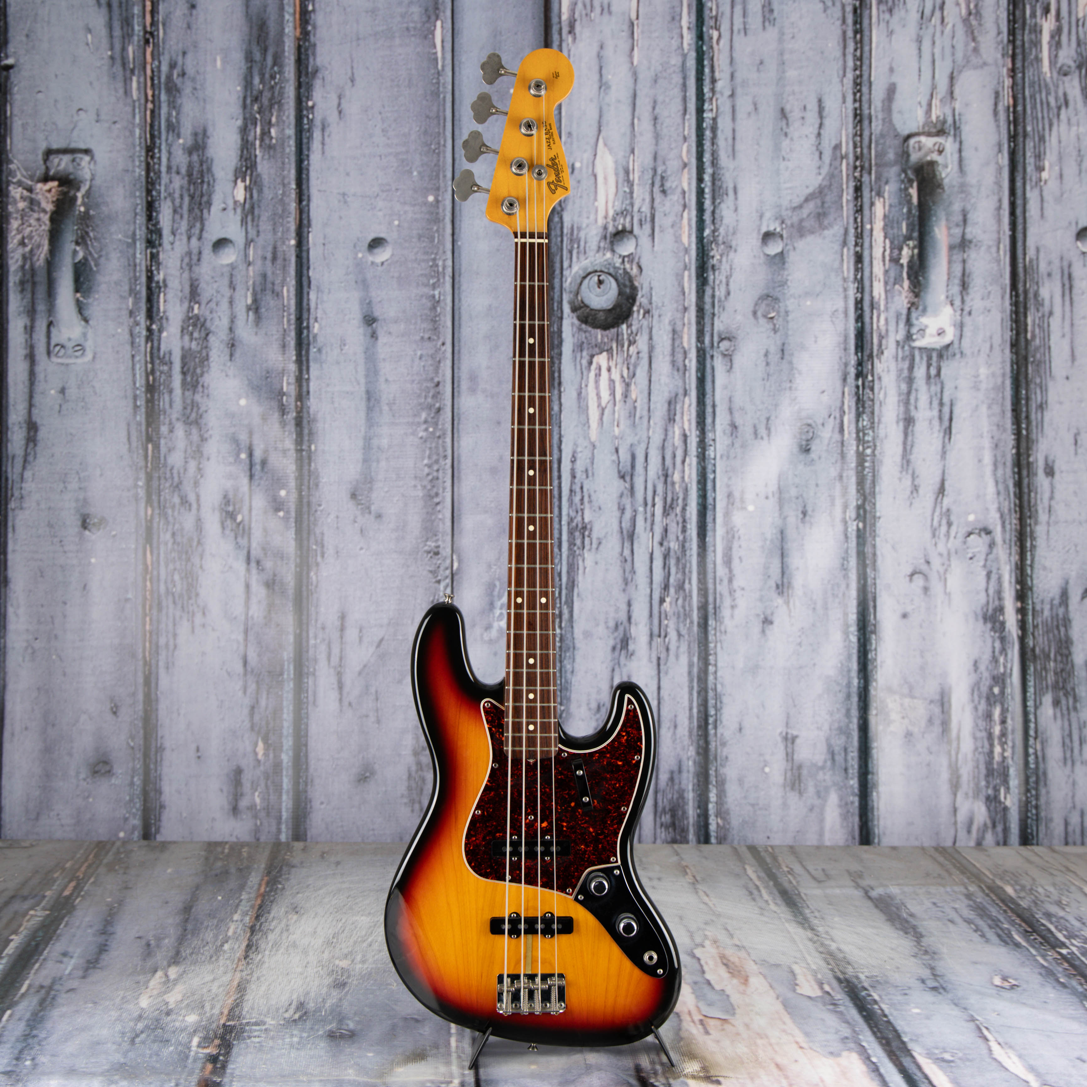 Used Fender Custom Shop American Vintage 1962 Jazz Bass Guitar, 1994, 3-Tone Sunburst, front
