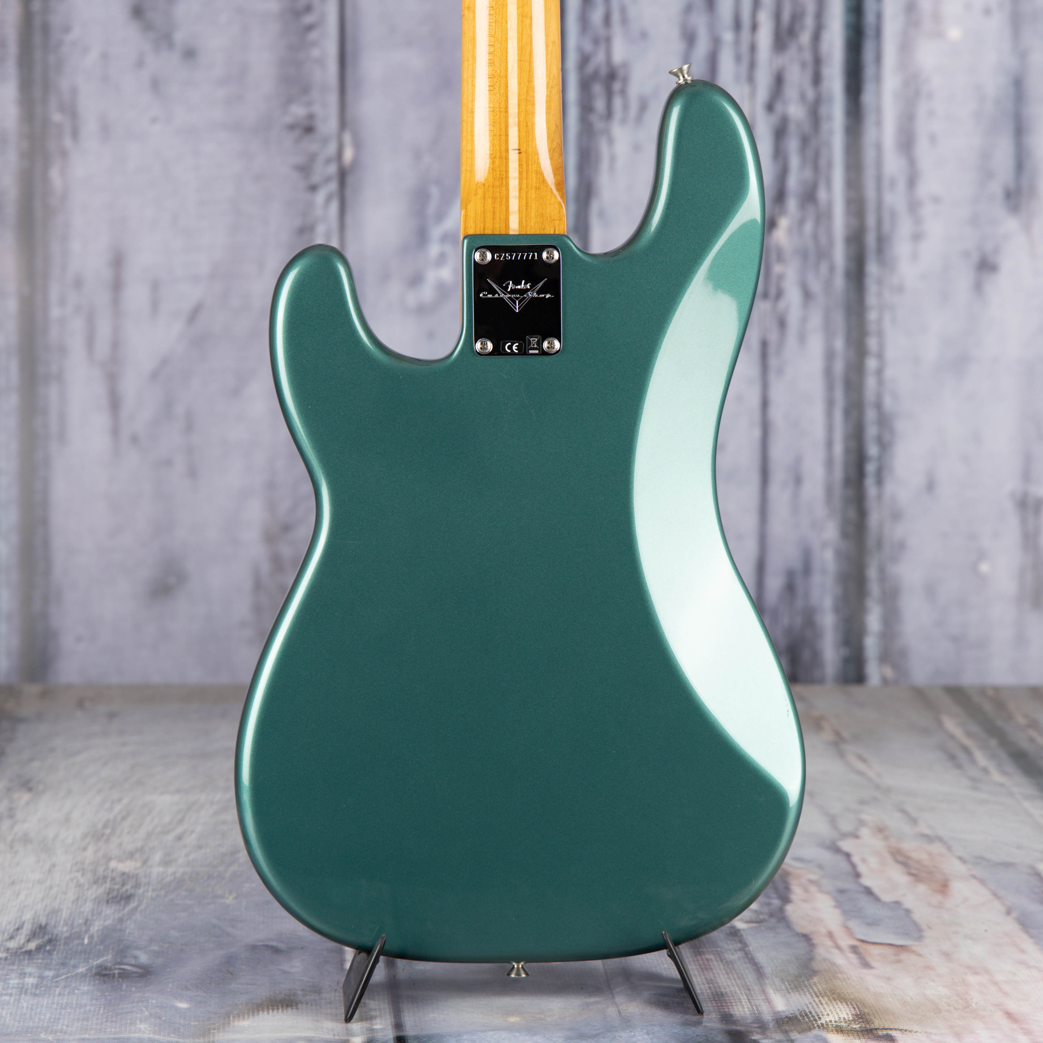 Used Fender Custom Shop Empire '58 Precision Bass NOS Electric Bass Guitar, 2024, Sherwood Green Metallic, back closeup