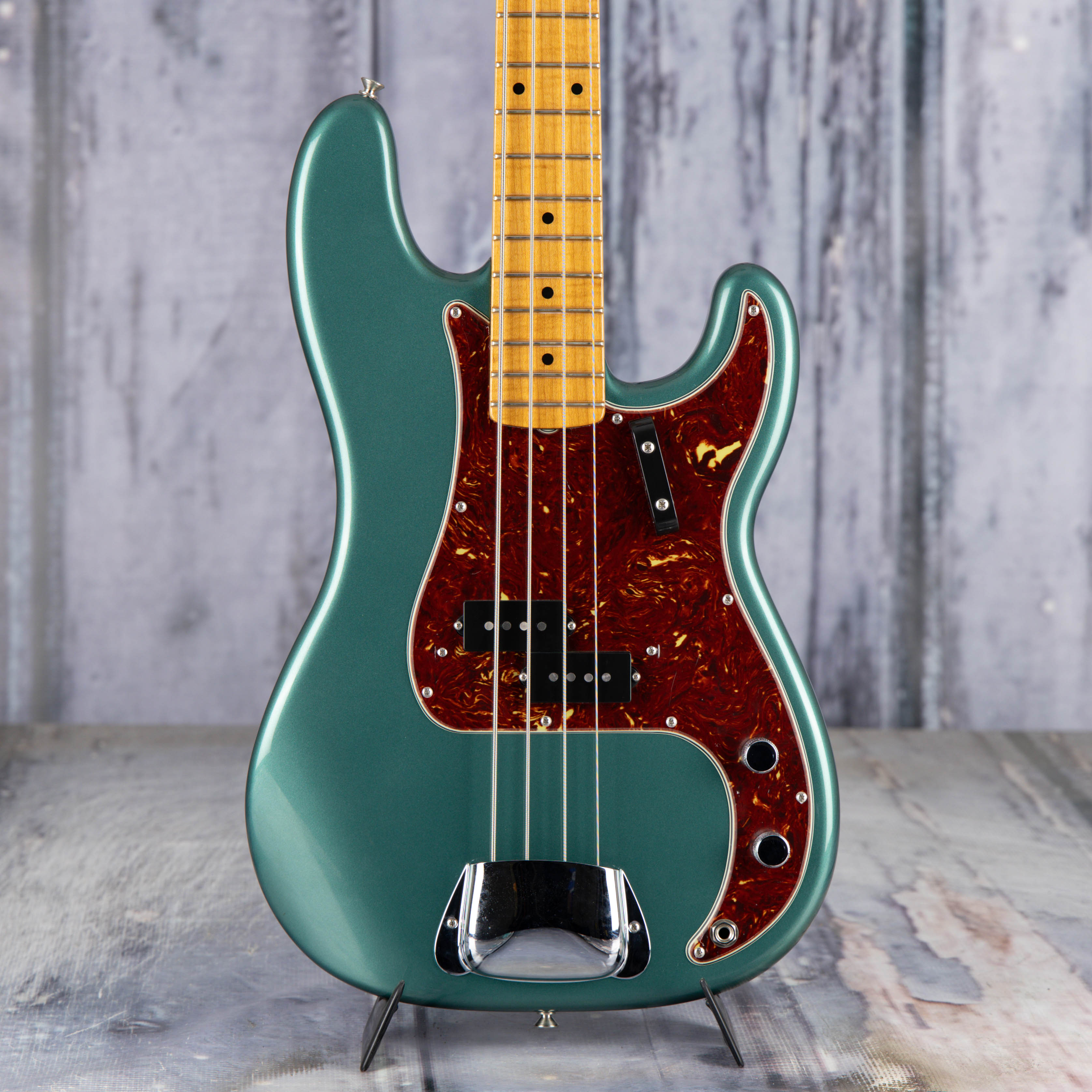 Used Fender Custom Shop Empire '58 Precision Bass NOS Electric Bass Guitar, 2024, Sherwood Green Metallic, front closeup